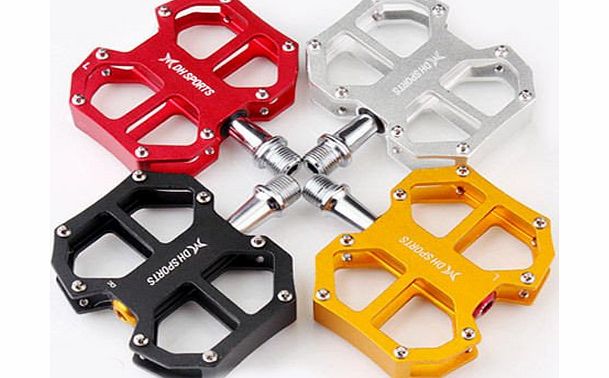 Henweit 9/16`` Pedals Various Color Alloy BMX MTB Bike Cycling Flat Platform Pedals Silver