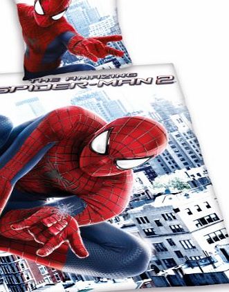 Herding 448285077 Reinforced Cotton Bedding Set with 1 Pillowcase (70 x 90 cm) and 1 Duvet Cover (140 x 200 cm) - Amazing Spider-Man Motif