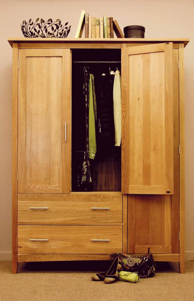 Oak 3 Door Gents Triple Wardrobe