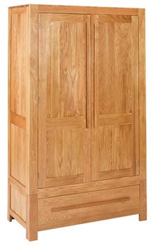 Heritage Furniture UK Ltd Caley Solid Oak 2 Door 1 Drawer Wardrobe