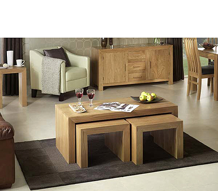 Laguna Oak Nest of 3 Coffee Tables