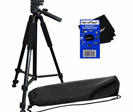 60`` /152.4 Cm Pro Series Lightweight Photo/Video Tripod & Carrying Case for Canon, Nikon, Sony, Olympus, Pentax, Samsung, Panasonic, Kodak, Fujifilm Digital Cameras & Camcorders w/ HeroFiber 