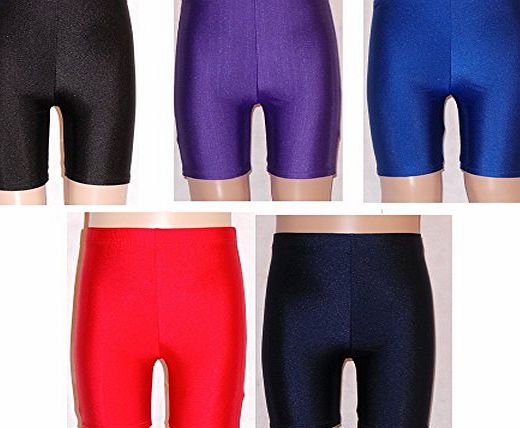 Hi-Co Girls Boys Lycra Shorts , School , Cycling shorts , Gym, Sports , PE games and Dance Shorts-Black 7-8 years