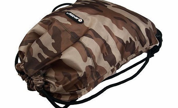 Hi-Tec Boys Mens Camo Hi Tec Gym Swimming School College Trainers Pumps Drawstring Bag (Green/Grey/Desert) (Desert)