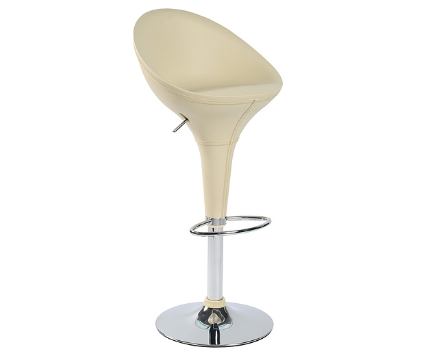 high Back Bonded Leather Bar Stools Cream