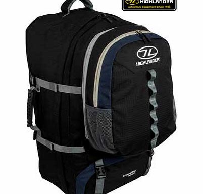 Highlander 80L Backpack - Black and Grey