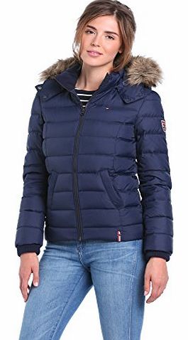 Hilfiger Denim Womens Martina Bomber Down Long Sleeve Coat, Blue (Peacoat), Size 12 (Manufacturer Size:Medium)