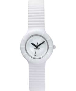 Hip Hop Unisex White Plain Dial Watch