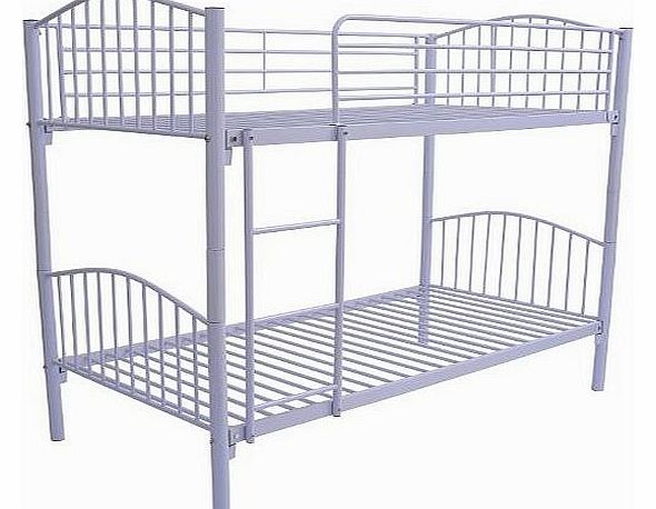 Homcom 3ft Single Metal Twin Bunk Bed Sleeper Children Kids Furniture Frame White