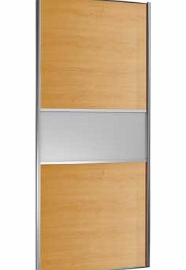 Oak and Glass Fineline Sliding Wardrobe Door -