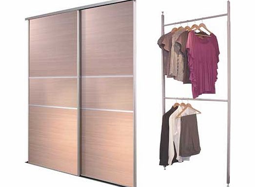 Home Decor Innovations Oak Fineline Sliding Wardrobe Door Aura Kit -