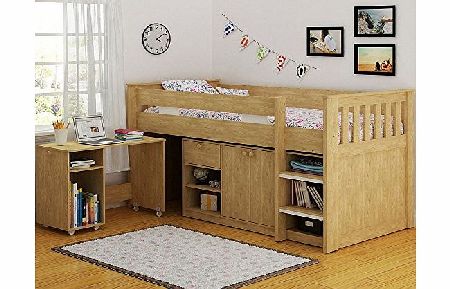 Home Essence Merlin Study Bunk Bed Finish: Oak