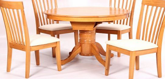 Home Gift Garden HGG 5pc Extending Dining Table Set with 4 x Dining Chairs - Table and 4 Chairs - Extending Table - 4 Seater Dining Set - COLOUR Light Oak