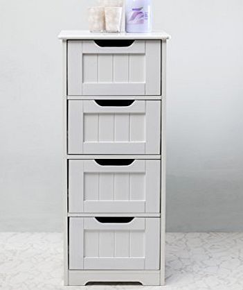 HOME SOLUTIONS NEW HAMPSHIRE BATHROOM/BEDROOM WOODEN STORAGE CABINET-White (SLIMLINE)