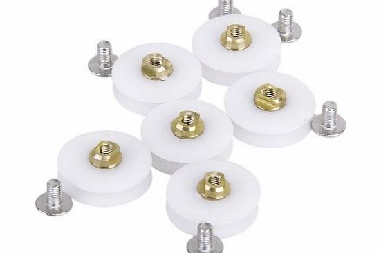 homeking 6 Set 22.5mm Bath Roulette Wheel Roller Sliding Door Runners