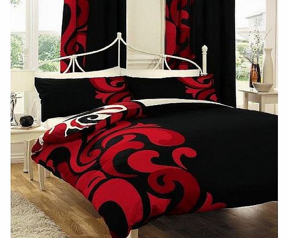 HOMEMAKER BEDDING BLACK RED 