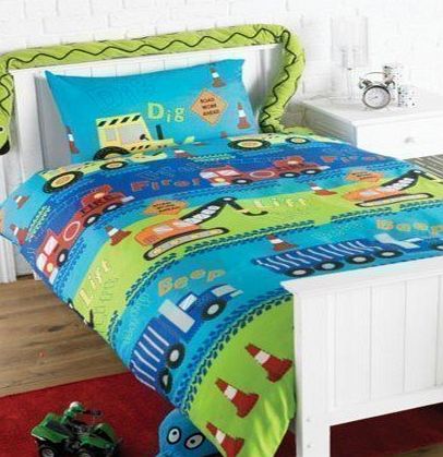 HOMEMAKER BEDDING Road Works Childrens Single Duvet Set