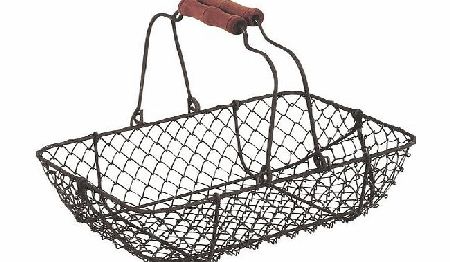 Homes On Trend Vintage Wire Basket Rectangular Metal Rustic Brown Garden Wedding Shabby Trug