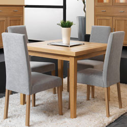 Horizon Square Extendable Table & 4 Microfibre