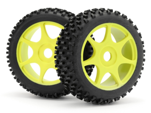 Hot Bodies 1:8 Buggy Tech-Bone On Yellow Spoke Wheel (1Pr)