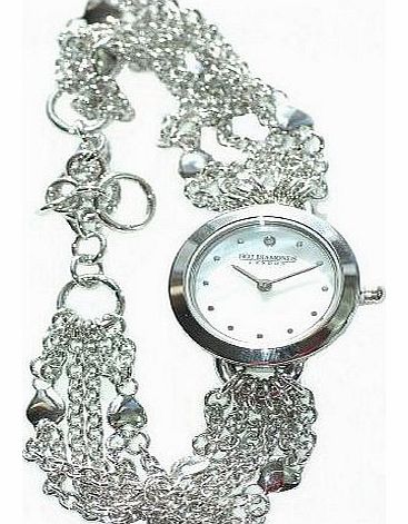 Ladies Womens Girls Metal Heart Bracelet Silver Wrist Watch