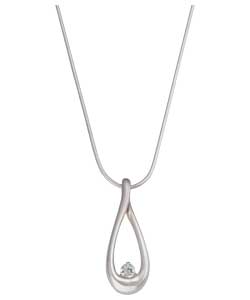 Hot Gems Sterling Silver Cubic Zirconia Teardrop