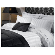 Hotel 5* Satin Stripe Super King Duvet Set, White