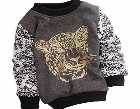 Hotportgift Baby Boys Shirt Print Long Sleeve Pullover Print Fleece Warm Sweatshirt Top