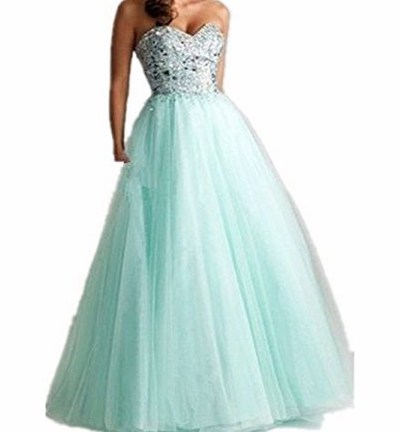 Hotportgift Women Long Formal Bridesmaid Dress Party Evening Prom Dresses Ball Gown (L ( UK M), Light green)