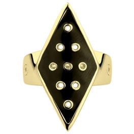 House of Harlow 14kt Gold Plated Black Diamond