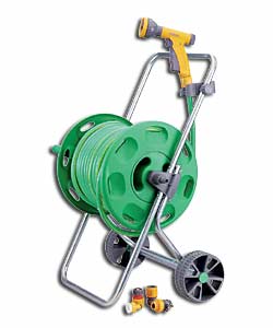 Hozelock 90m Cart with 50m Ultraflex Hose/Multi Spray Gun