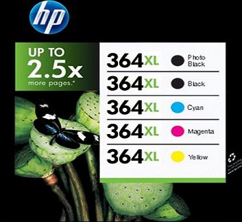 HP 364XL Black Cyan Magenta Yellow amp; Photo Ink Cartridge