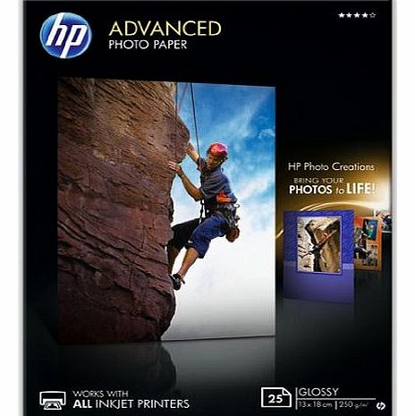 HP Advanced Glossy Photo Paper - Glossy photo paper - 130 x 180 mm - 25 sheet(s)