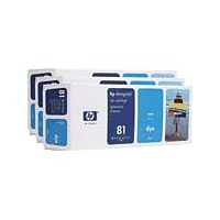 HP No.81 Dye 3-Ink Multipack- Cyan