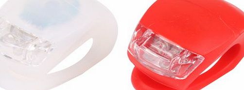 HSN 2 X Led Silicone Bicycle Bike Light Front Rear Kit Set 2 Led Bike Lights Bright