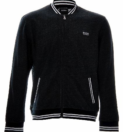 Hugo Boss Contrast Trim Jacket Zip BM Black