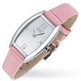 Hugo Boss Initial Tonneau- Ladies`Pink Croco-embossed Leather Band Watch