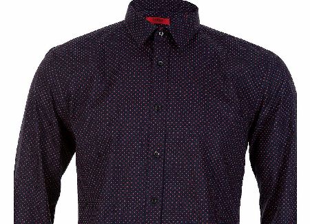 Hugo By Hugo Boss Navy Elisha Spotted Shirt