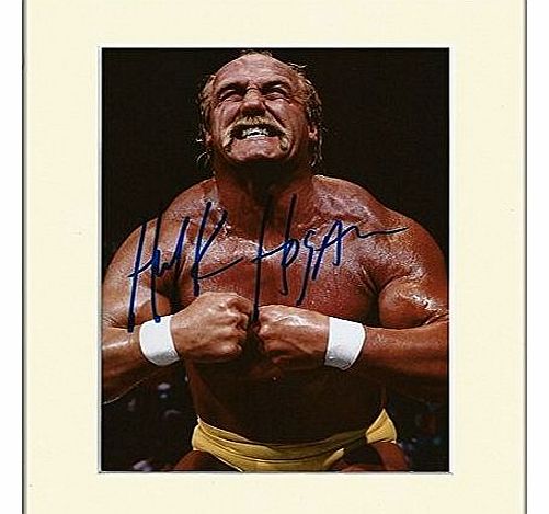 HULK HOGAN SIGNED AUTOGRAPH PHOTO HULK HOGAN WRESTLING SIGNED AUTOGRAPH PHOTO PRINT IN MOUNT