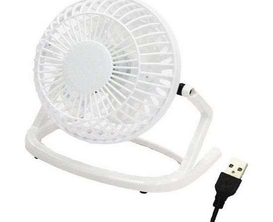 HUMLIN USB FAN MINI PORTABLE DESKTOP COOLING DESK QUIET FAN FOR COMPUTER LAPTOP PC (White)