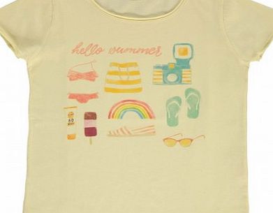 Hello Summer T-shirt Pale yellow `2 years,4