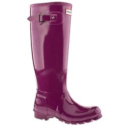 Female Original Gloss Wellie Manmade Upper Casual in Purple