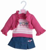 Pink Cardigan,Top and Denim Skirt Set - Petite Dolls 16/18