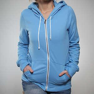 Solid Slim Zip hoody - Silverlake