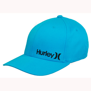 Mens Hurley Corp Flexfit Cap. Cyan