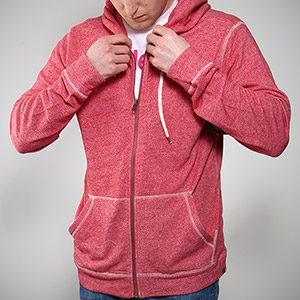 Vacay Zip Zip hoody - Hthr Red