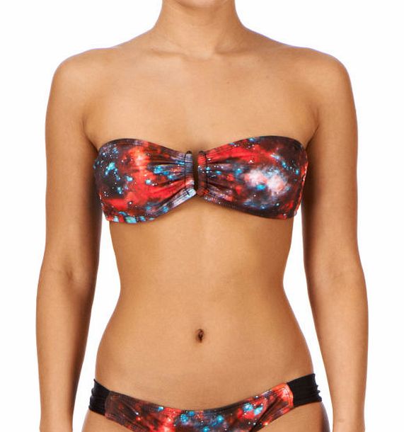 Hurley Womens Hurley Cosmic Bandeau Bikini Top - Red