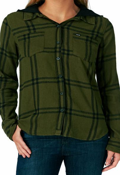 Hurley Womens Hurley Wilson Hooded Flannel Shirt -