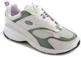 Splitz Ladies Lace Up Jogging Trainers - White/Silver/Lilac - 4 UK