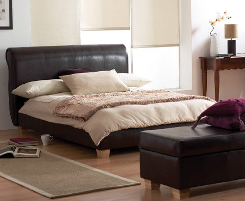 Paris 4ft 6 Double Leather Bed